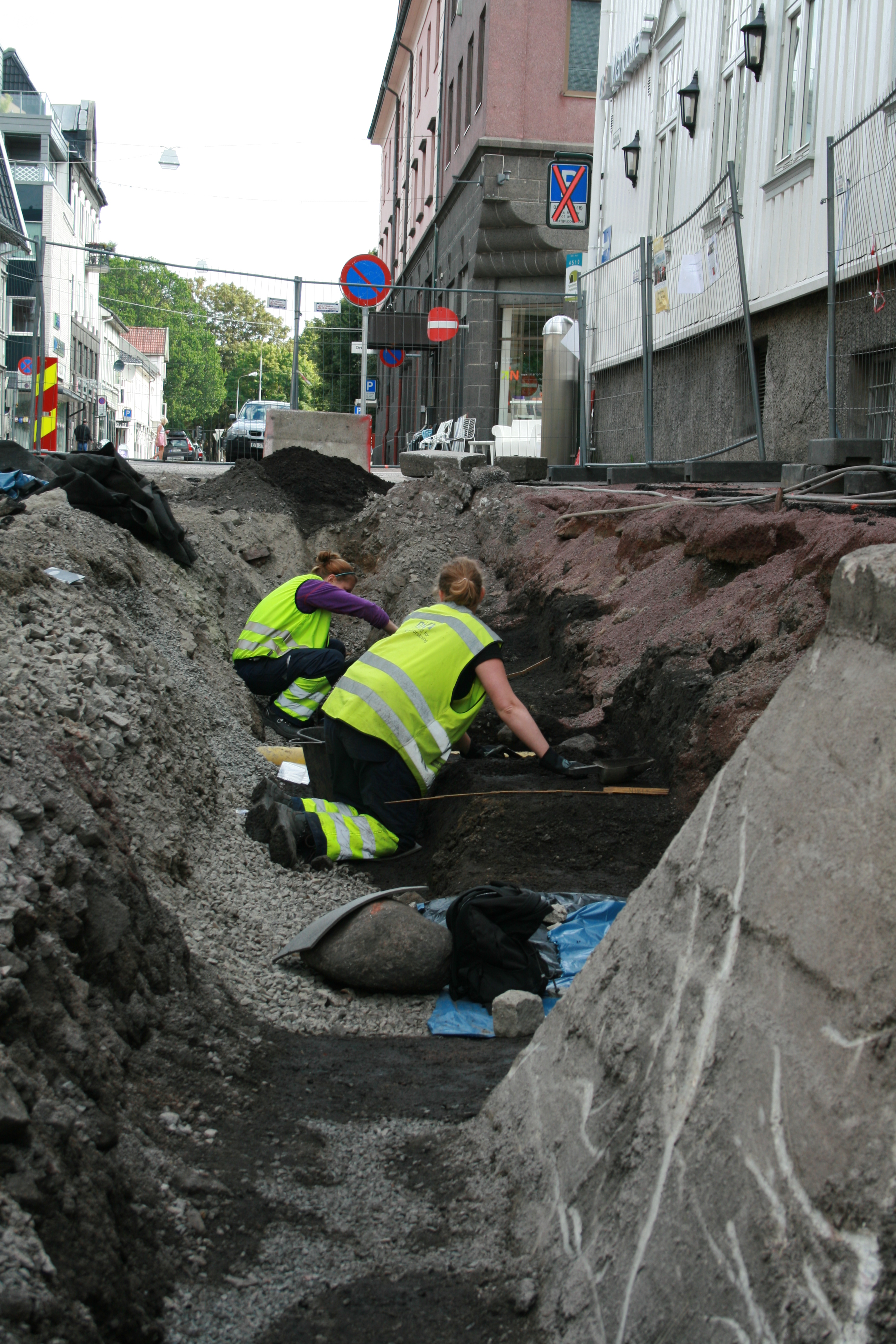 Graving i Møllegaten nord